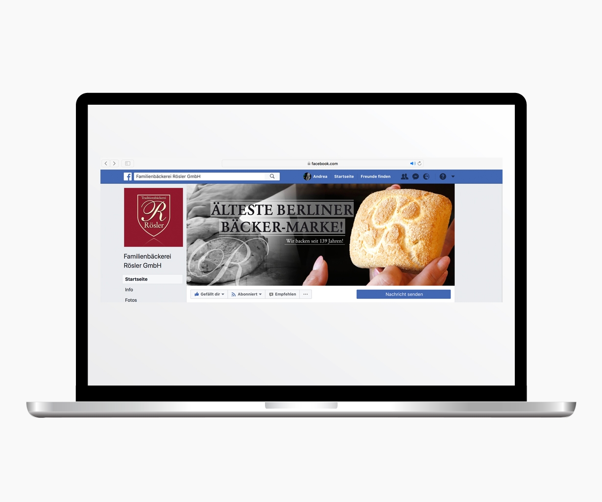 Webdesign Facebook Rösler Bäckerei monkimia