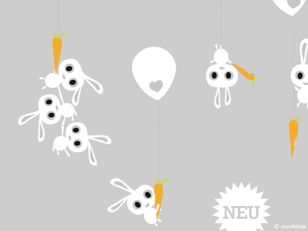 Wandtattoo Kinderzimmer Häschenen Luftballon