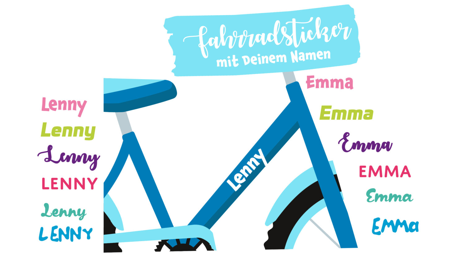 StickerFahrrad individueller Name