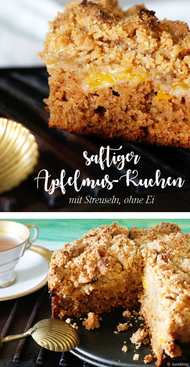 Apfelmuskuchen mit Streuseln - Grafikdesign-Fotografie-Food-Blog