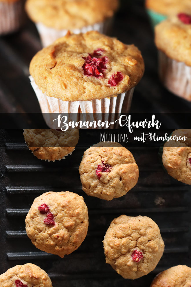 Bananen-Quark-Muffin mit Himbeeren - Grafikdesign-Fotografie-Food-Blog